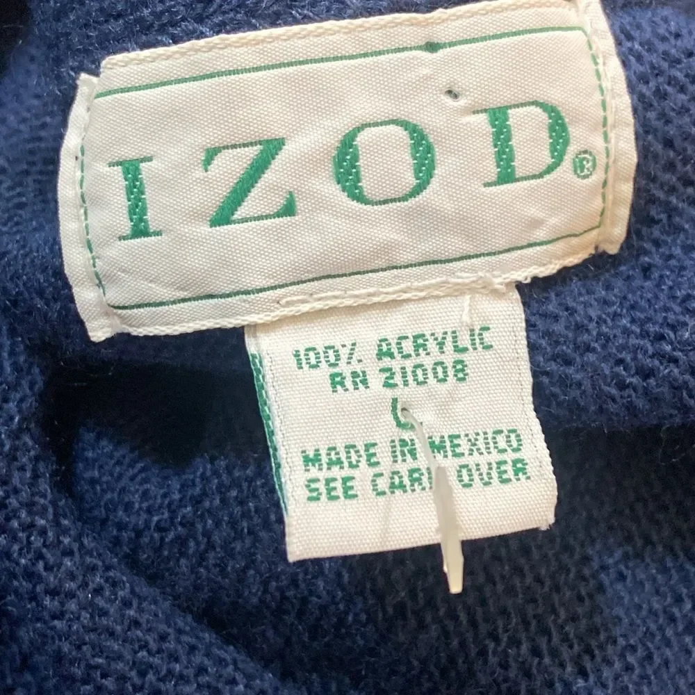 IZOD Navy Blue Cardigan Sweater Men’s Size L